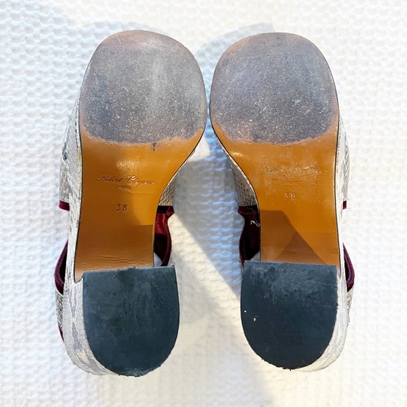 Robert Clergerie Embossed Snakeskin Print Platform Sandals - Picture 5 of 5